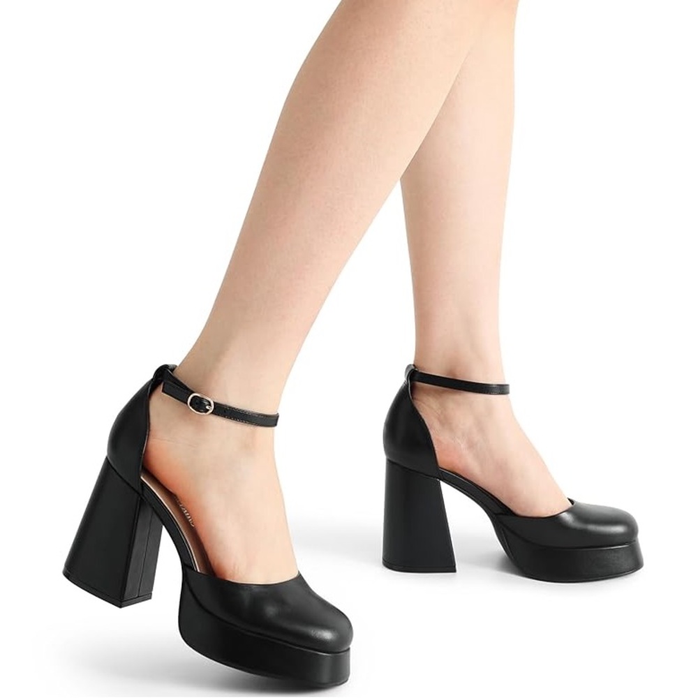 DREAM PAIRS Women's Chunky Platform Heels